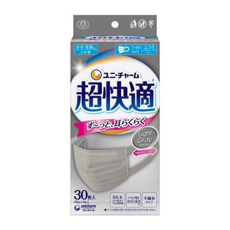 Uni -Charm超舒適面膜百褶型灰色通常30件