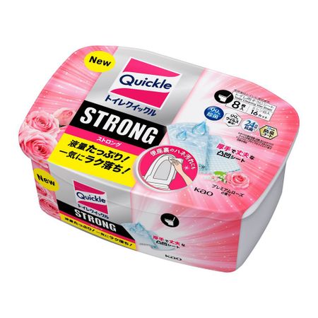 花王Toilet Quickle 強力馬桶清潔片 高級玫瑰色 容器裝 (8 片)