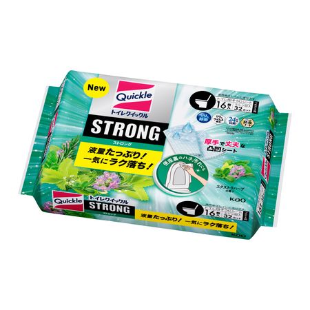 Kao Toilet Quickle Strong Toilet Cleaning Sheet Extra Herb Refill (16 sheets)