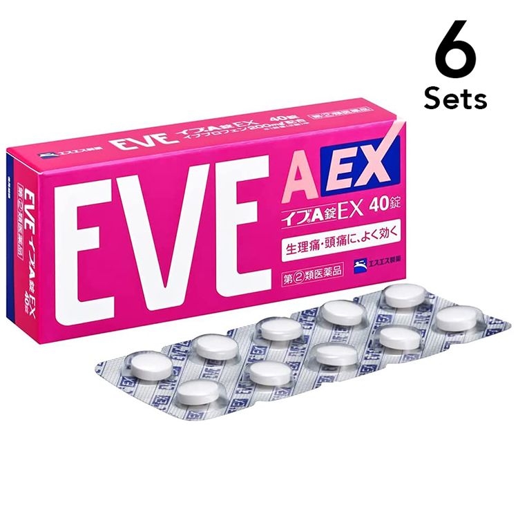 【6个装】白兔牌 EVE A锭 EX 止痛药 40粒【指定第2类医药品】