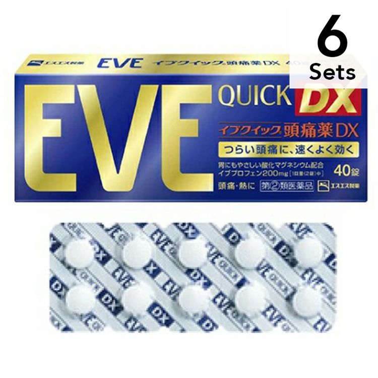 【6个装】白兔牌 EVE QUICK DX 头痛药 40粒【指定第2类医药品】