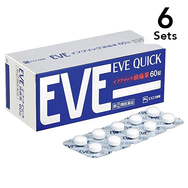 SS製藥 EVE止痛藥 【6入組】白兔牌 EVE QUICK 頭痛藥 60錠【指定第2類醫藥品】