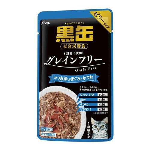 アイシア 黒缶パウチ かつお節入りまぐろとかつお 70g