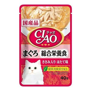 いなば ＣＩＡＯ（チャオ） パウチ 猫用総合栄養食 まぐろ ささみ入り ほたて味 40g
