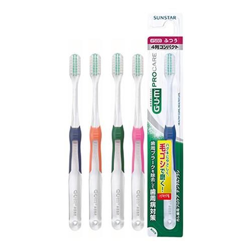 GUM Periodontal Pro Care Toothbrush #588, 4-Row Compact Head, Medium, 1 Count