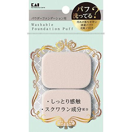 Kai Corporation KQ3241 Easy-to-remove dirt puff (for powder) rectangular
