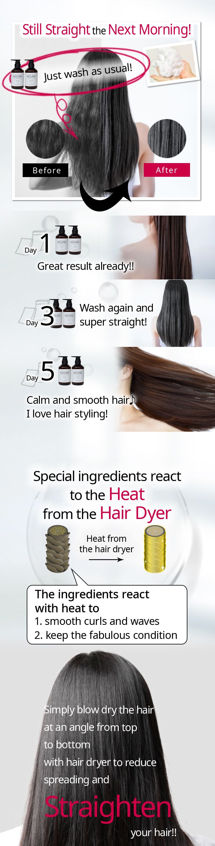 NOUNE Straight Shampoo 400ml