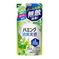 Kao Humming Odor-Eliminating Fabric Softener, Refreshing Green Scent, Refill, 380 ml
