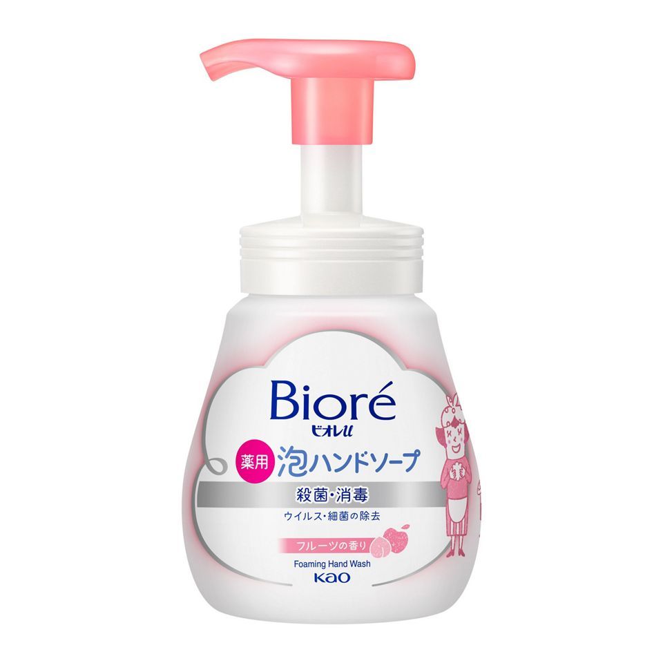 Kao Biore u Foaming Hand Soap, Fruity Fragrance, Pump Bottle, 240 mL
