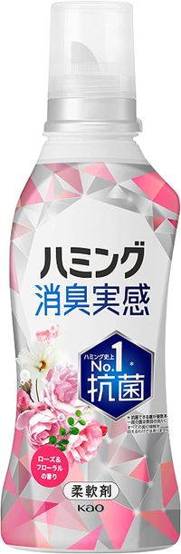 Kao Humming Odor-Eliminating Fabric Softener, Rose & Floral Fragrance, 510 mL (Bottle)