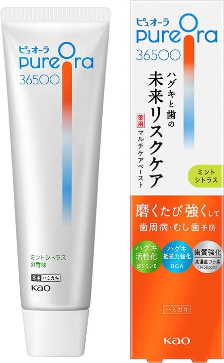 花王 PureOra 36500 药用多功能护理牙膏 薄荷柑橘味 85g