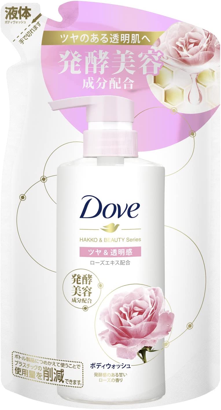 unilever DOVE/多芬 聯合利華日本多芬沐浴乳發酵美顏系列亮澤透明補充裝340g