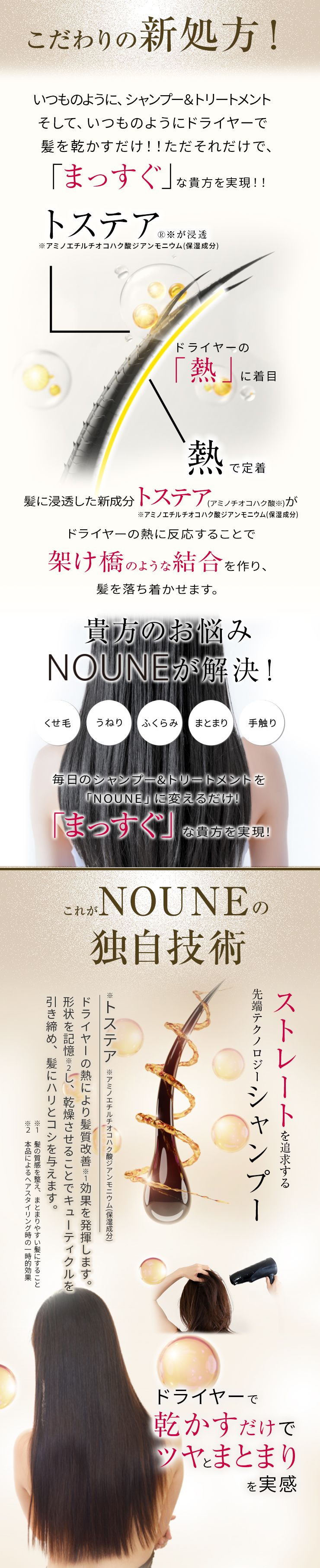 【お得なセット】NOUNE ストレート シャンプー 400ml & トリートメント 400ml