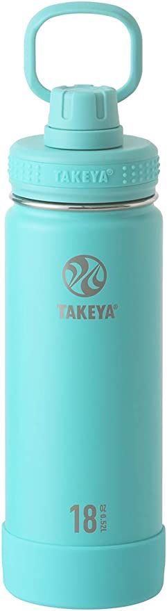 Takeya烧瓶活动线水瓶不锈钢瓶直接饮用器（蓝绿色）0.52L