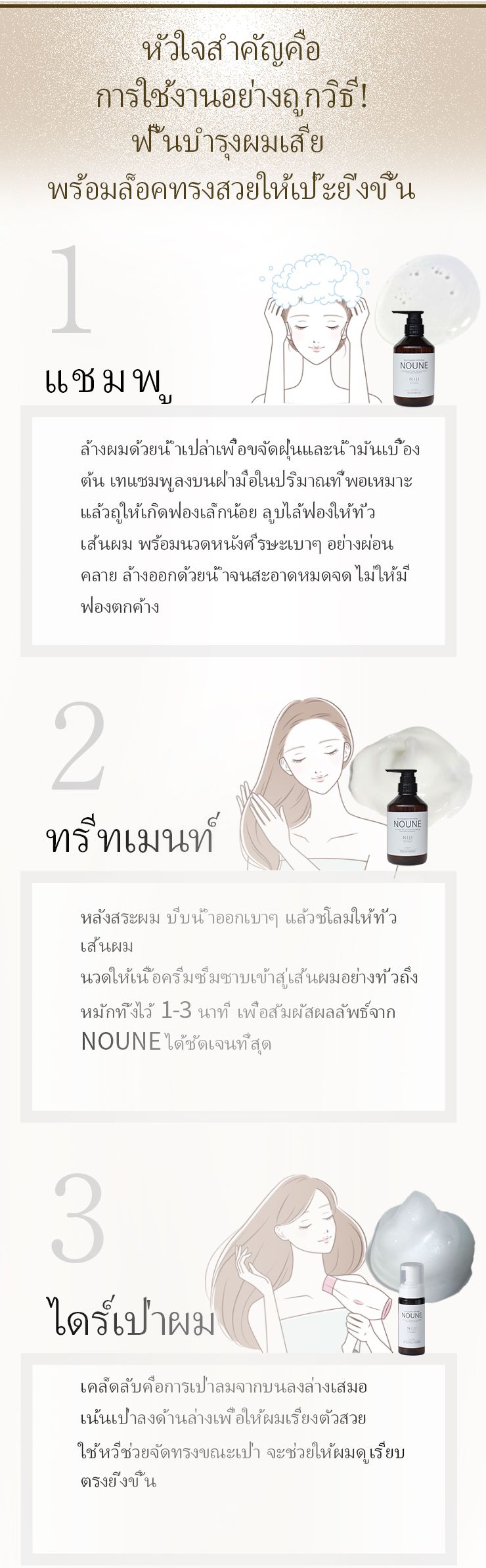NOUNE โฟมจัดแต่งทรงผมตรง 150มล.