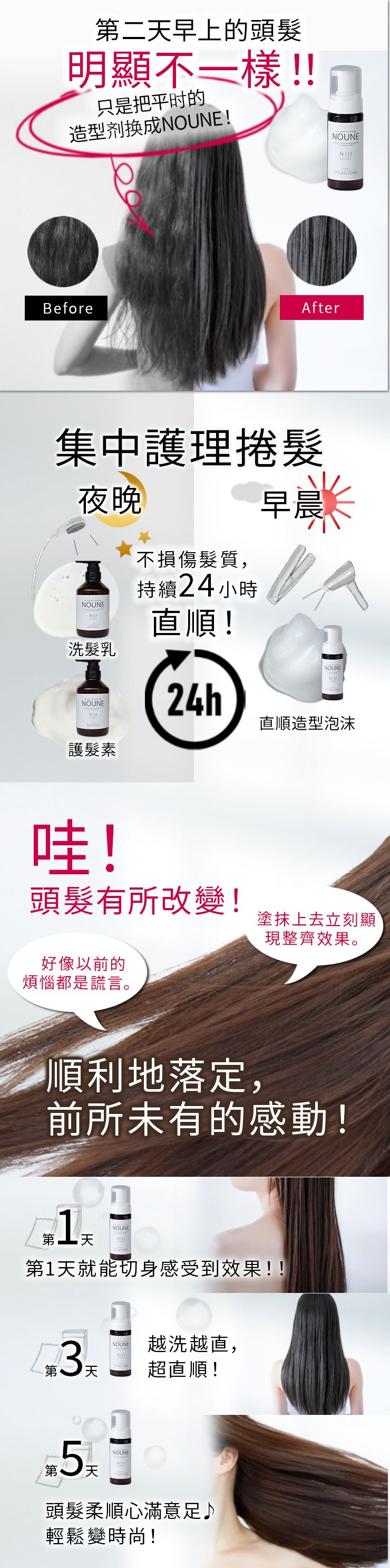 NOUNE 直順定型泡沫 150ml
