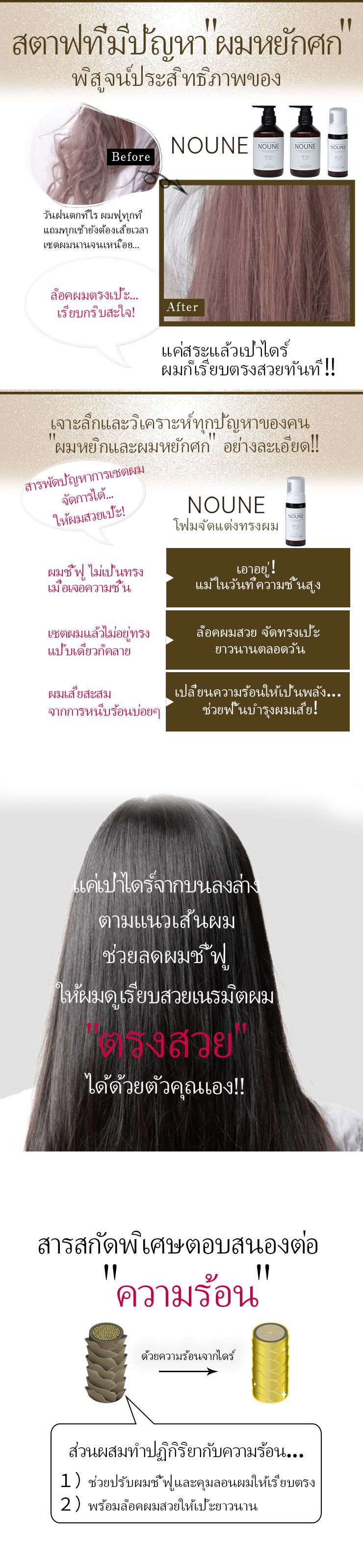 NOUNE โฟมจัดแต่งทรงผมตรง 150มล.