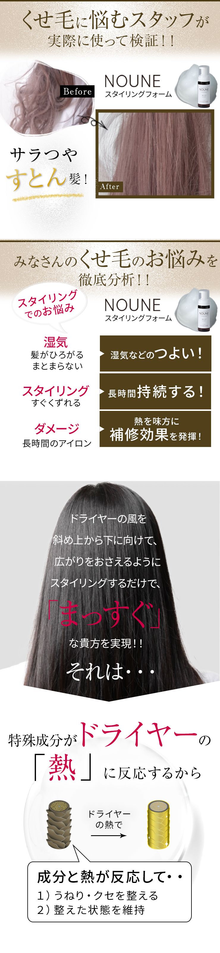 NOUNE ストレートスタイリングフォーム 150ml