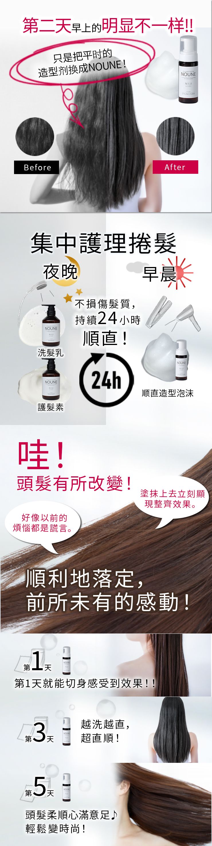 NOUNE 直顺定型泡沫 150ml