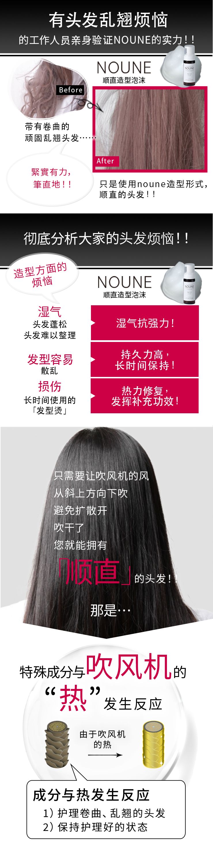 NOUNE 直发造型泡沫 150ml