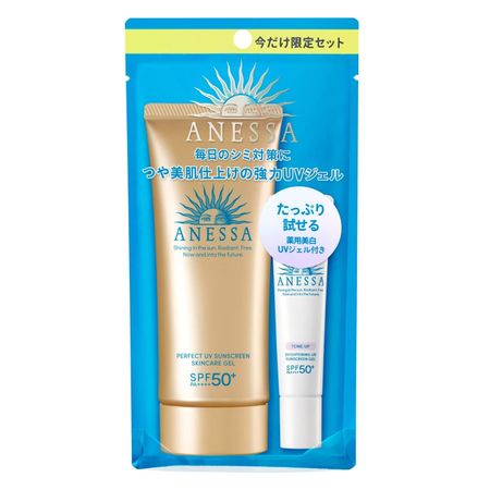 [有限套装] Anessa（Anessa）完美的紫外线护理凝胶N 90G +亮紫色凝胶N（Quasi -drug）15G试验设置A