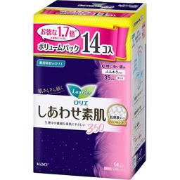 Kao Laurier Happy Skin Volume Pack for Heavy Nights 35cm with Wings 14 pieces