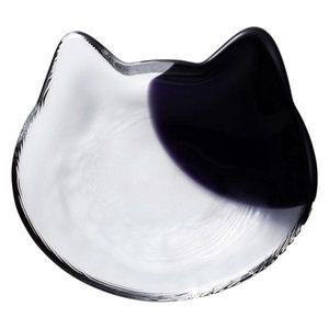 アデリア ココネコ ガラス皿 小皿 ブチ黒 1枚 石塚硝子