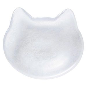 Adelia Cocone 고양이 유리 접시 작은 접시 흰색 1 개 이시 쿠카 유리
