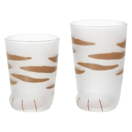 Aderia Coconeko Pair of Glasses Parent and Child Set Tiger Cat 230ml/300ml Gift Box 1 Set Ishizuka Glass