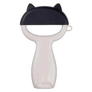 KAI Nyammy Cat-Shaped Peeler with Hat-Shaped Cover, Warm Gray, 1 piece