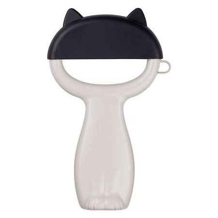 Nyammy Cat Peeler with Hat-Shaped Cover, Warm Gray, 1 Piece, Kai Corporation