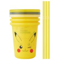 빨대 320ml 3 조각을 가진 텀블러 [Pikachu Face 23] 스케이터