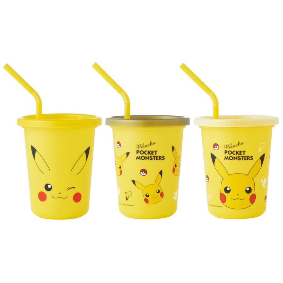 Tumbler with straw 320ml 3 pieces [Pikachu Face 23] Skater