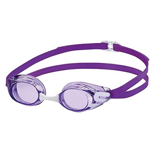 SWANS Junior Racing Gasketless (No-Cushion) Swim Goggles, Mirrored, FINA Approved Model, Purple, SR11JN
