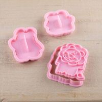 KAI Tabekko Animal Cookie Cutter Set (Lion, Hippo, Panda)