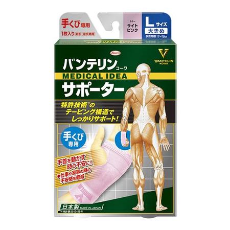 Vantelin Kowa Supporter for Wrist, Large Size L, 1 Piece (Light Pink)