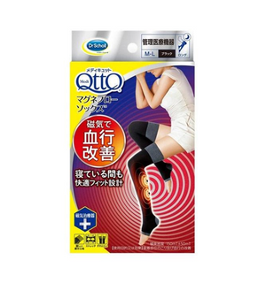 [高度：150-160cm] Medicut Magnet Flow Socks长黑色M-L Lekid Benkeier日本