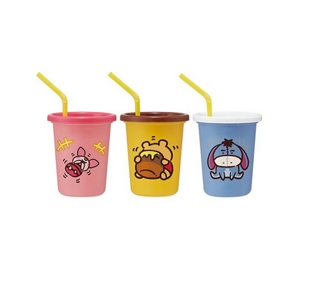 Skiter SIH3ST Straw Tumbler 320ml 3P Kanahei/Wear Pooh 614446-SIH3ST 1 piece