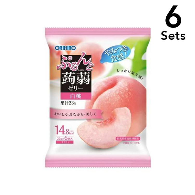 ORIHIRO ORIHIRO蒟蒻果凍 [6套] Konjac Jelly Orihiro Purun和Konjac Jelly White Peach 20g x 6片
