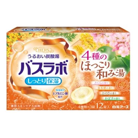 하쿠겐 어스 HERS 바스라보 4가지 따뜻한 일본식 입욕제 12정입