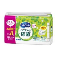 Silcot/絲花無酒精消毒濕紙巾補充裝 43 片 x 8