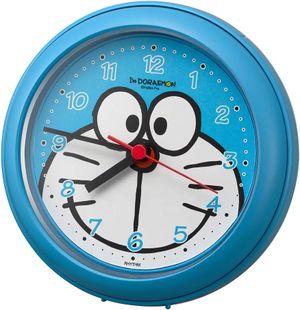 リズム(RHYTHM) ドラえもん 掛け時計 置き時計 お風呂 で使える強化防滴クロック ブルー