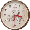 Rhythm (Rhythm) SNOOPY (Snoopy) Hanging Clock Character Analog Continuous Second Hand Tea (Woodgrain) Snoopy