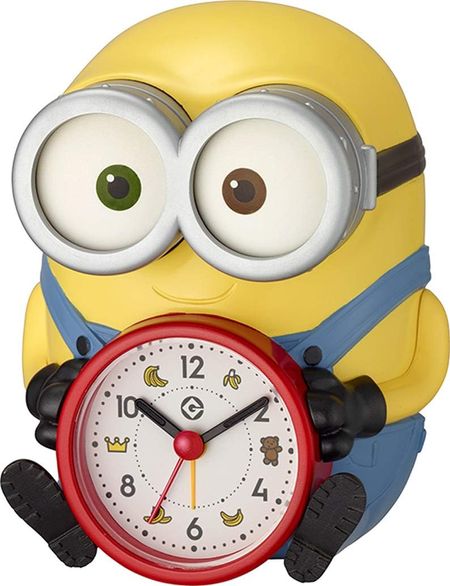 RHYTHM Minion/Bob Table Clock Alarm Clock Voice Alarm Yellow