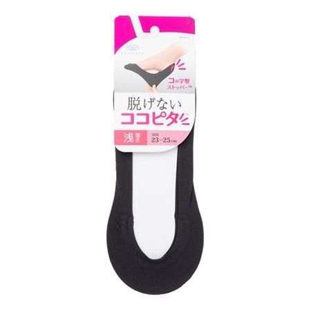 不易脫落 COCO PITTA 女士隱形襪 縫製款 淺口 23～25cm 1雙入（黑色）