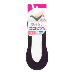 可可皮塔餅女士腳蓋縫製燕子淺大磨損24-26厘米1對（黑色）