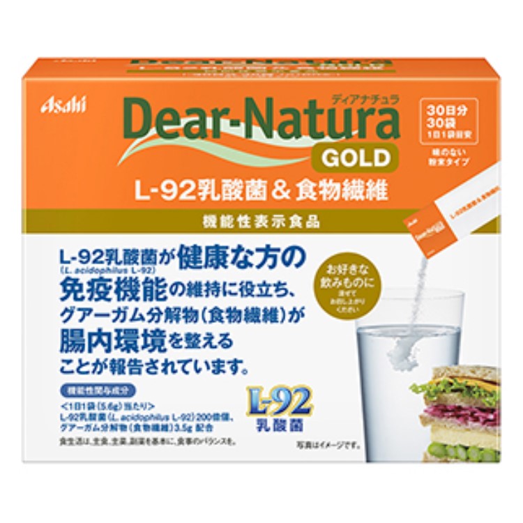 朝日食品集團 Dear Natura Dear Natura Gold L-92 乳酸菌和膳食纖維 30 天 30 袋
