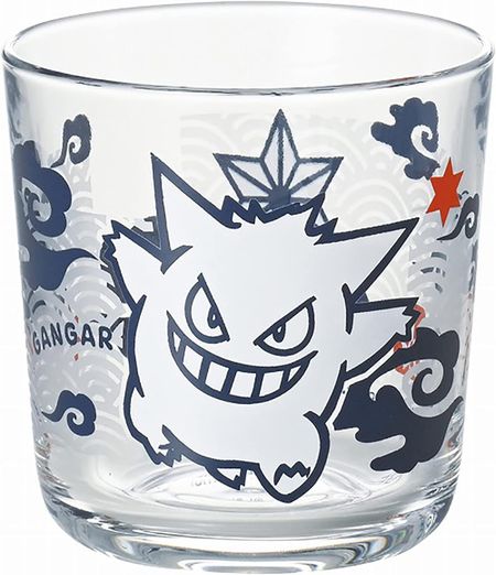 Kinsho Pottery "Pokemon" Gengar Glass Cup Tumbler 8cm Paper Cutout 140164