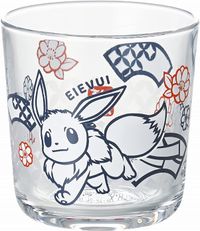 金正陶器 「精靈寶可夢」伊布 玻璃杯 水杯 8cm 切割風格 140162