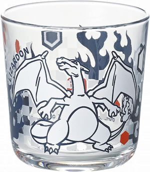Kim Jong Pottery "Pocket Monster" Charizard Glass Cup Tumbler 8cm Cutting Touch
